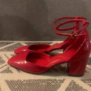 Zara red patent heels size 40 worn once